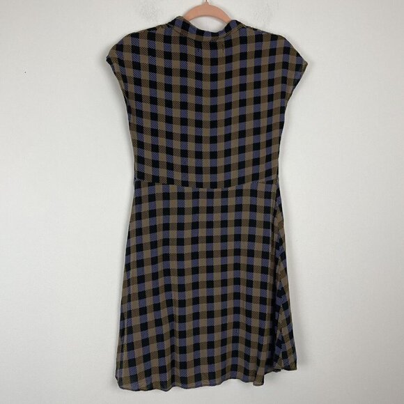 Urban Outfitters Women's Small Shirt Dress Nancy Plaid Button Purple Gold - Picture 5 of 5